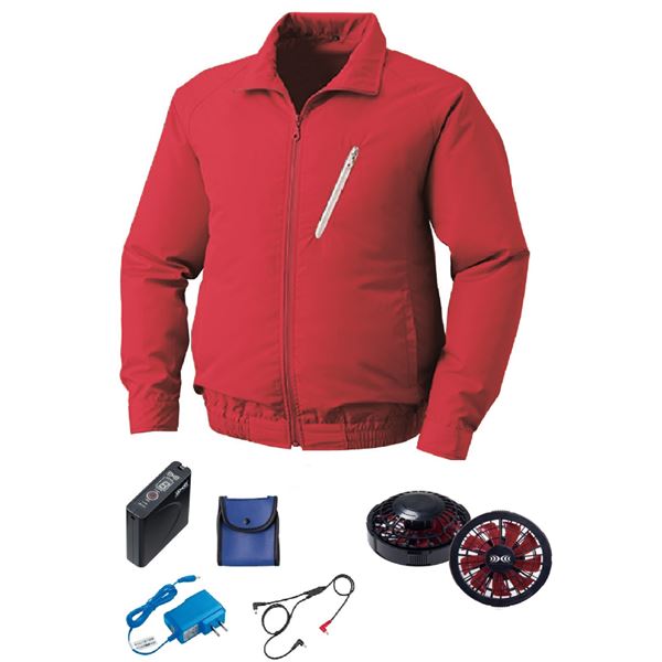 KU90510 空調服 ポリエステル製 FAN2200BR/LISUPER1セット レッド 5L