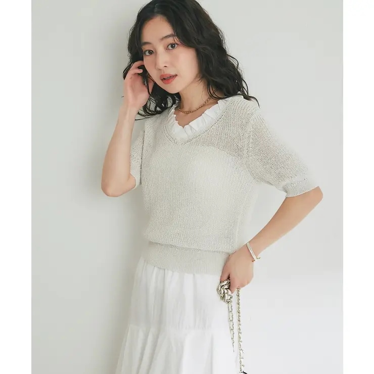 【La boutique BonBon】ﾍﾟｰﾊﾟｰﾔｰﾝﾌﾘﾙVﾈｯｸKN