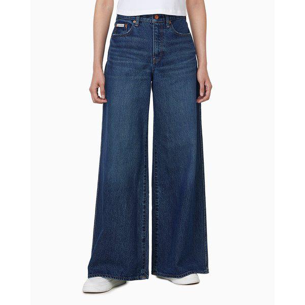 女性スーパーワイドレッグフィットダークブルーデニム(47D718G)