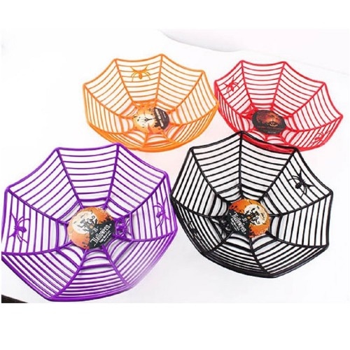 ハロウィーンクモの巣小道具バスケットx 12個かわいい面白いおもちゃグループプレゼントパーティーイベントプロモーション
