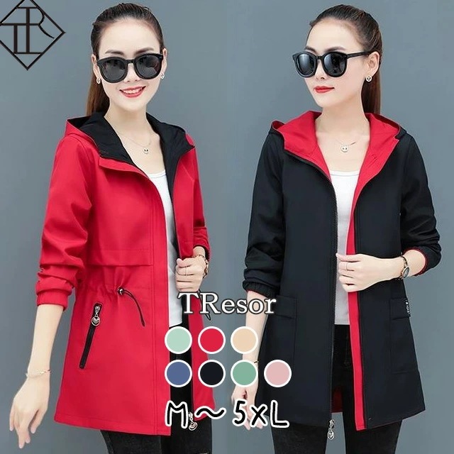 【即納】ジャケット レディース カジュアル 秋 長袖 ライトアウター 春アウター フォーマル 羽織 リバーシブル コート オフィス 大きいサイズ ウィンドブレーカージャケット フェミニン ガーリー ナ