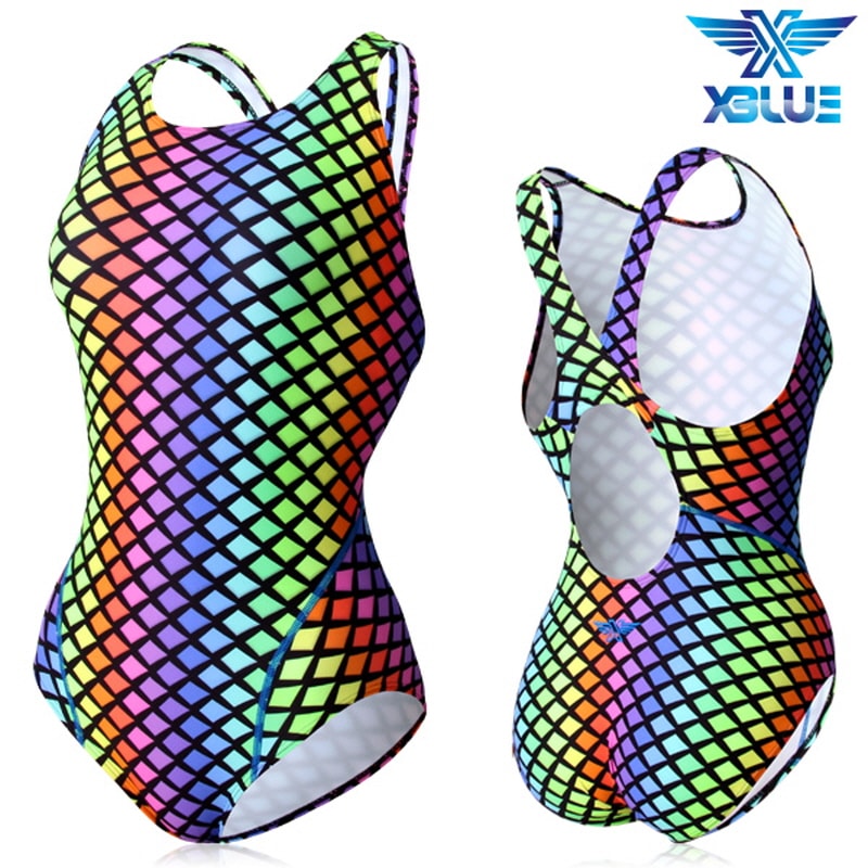 レディース ワンピース水着 セーフティーバックミディアムカット 水泳 女性 水着 XBL-0022-06