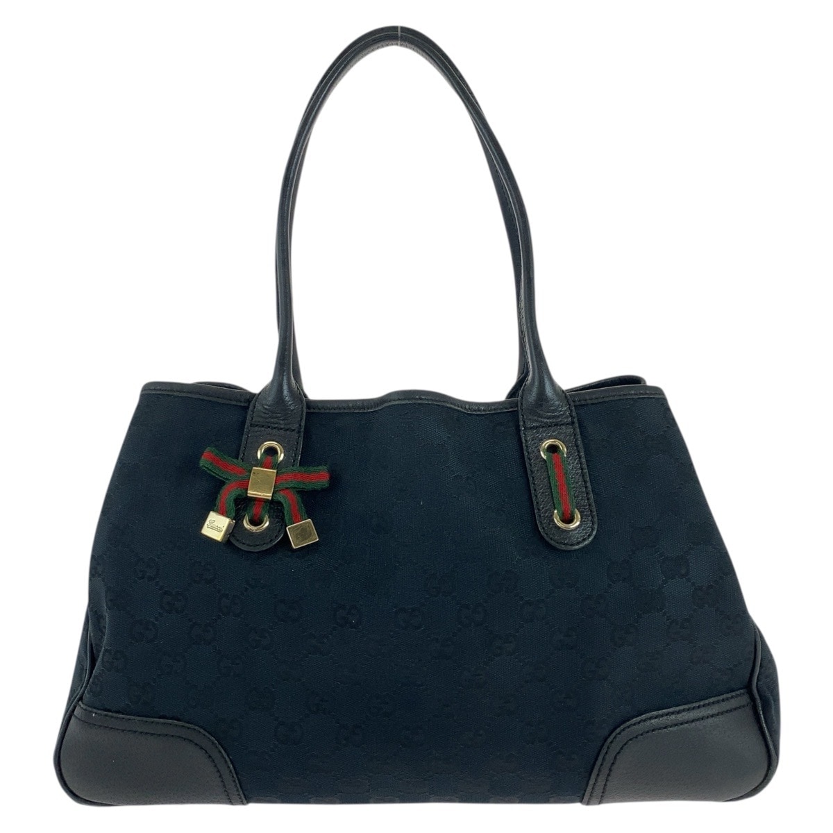 シェリーライン プリンシー ブラック 黒 ゴールド金具 GGキャンバス/レザー 163805 トートバッグ ショルダーバッグ レディース 504613