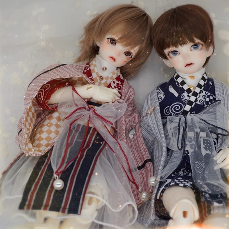 BJDドール用衣装セット 改良着物セット MSD/幼SDサイズ球体関節人形用 可愛い 1/4ドール服 1/6ドール服