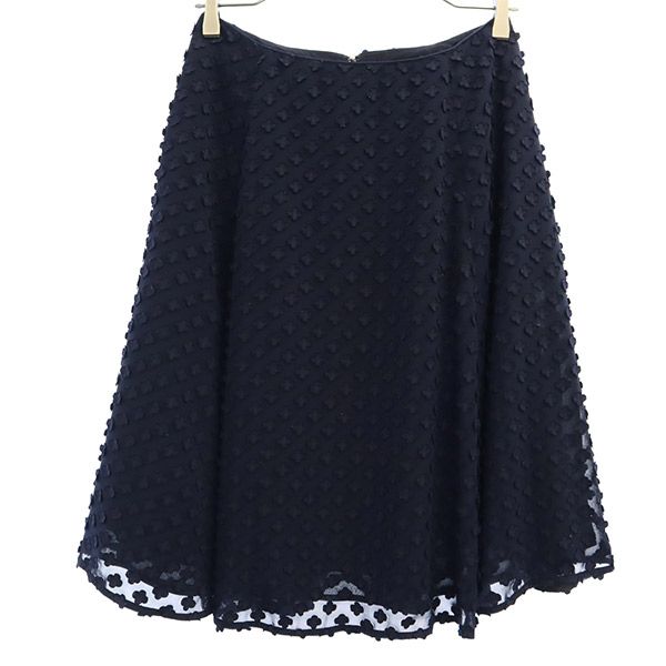レースシフォン ミディ丈 レース シフォン スカート 2 ネイビー レディース