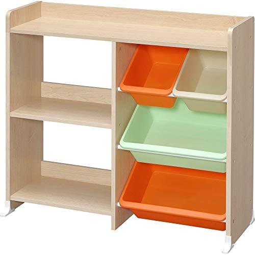 色：キャロット アイリスオーヤマ おもちゃ箱 天板本棚付き キャロット 幅88*奥行34.7*高さ 8,331円