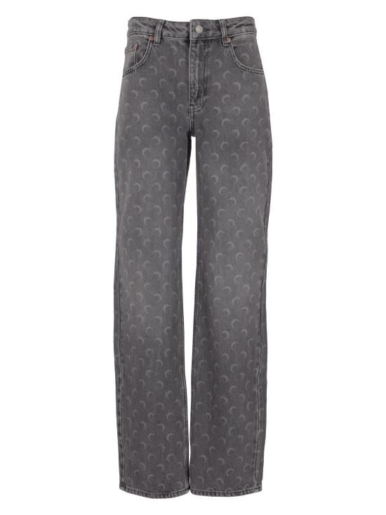 MARINE SERRE Women Denim Pants WPA128BCDEN0006 GR90 DARK GREY