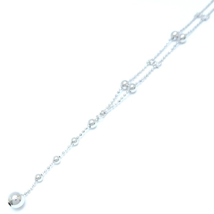 ボールチェーン Y字 ネックレス K18WG ホワイトゴールド/75544【中古】 34,645円