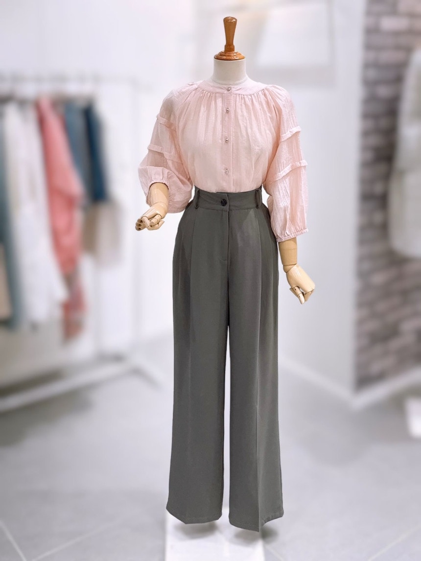 LECCOVE ツータック ワイド スラックス パンツ