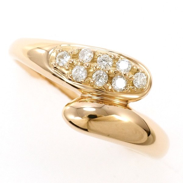 K18 18金 PG リング 7号 ダイヤ 0.1 中古