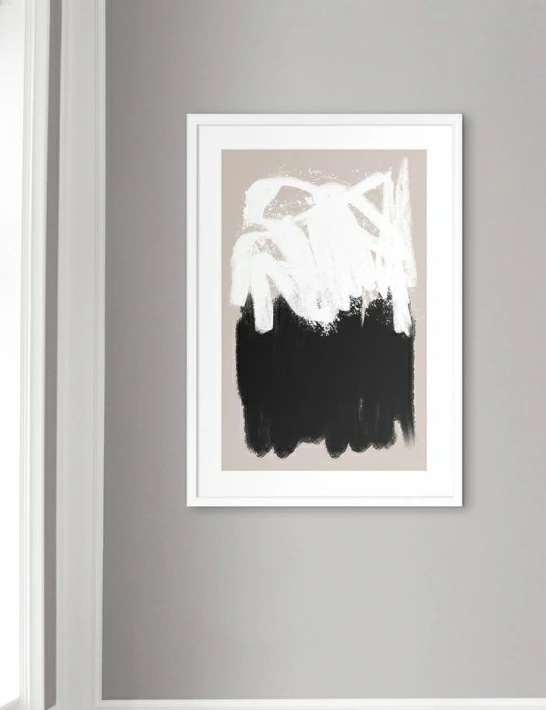 NOUROM BEIGE AND BLACK ABSTRACT #1