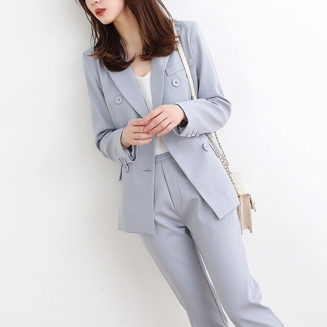 スーツジャケット&ロングパンツ 2色 セットアップ 長袖 春 夏 きれいめ カジュアル かわいい フォーマル ジャケット ストレートパンツ ロング ロング丈 9分丈 アンクル丈 レギュラー丈 Vネック