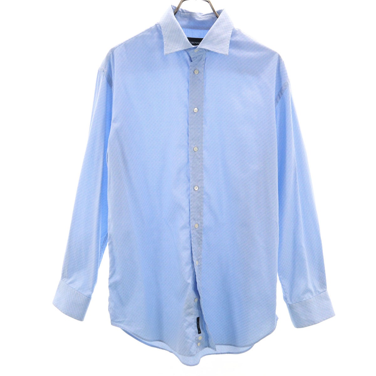 格子柄 長袖 シャツ 42 ブルー系 MODERN FIT メンズ 古着