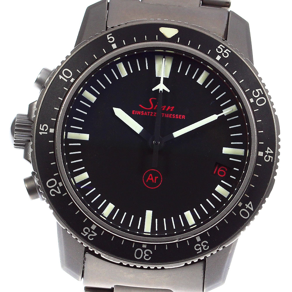 ジン Sinn 503.EZM-1 クロノグラフ デイト 自動巻き メンズ 保証書付き_781316【中古】
