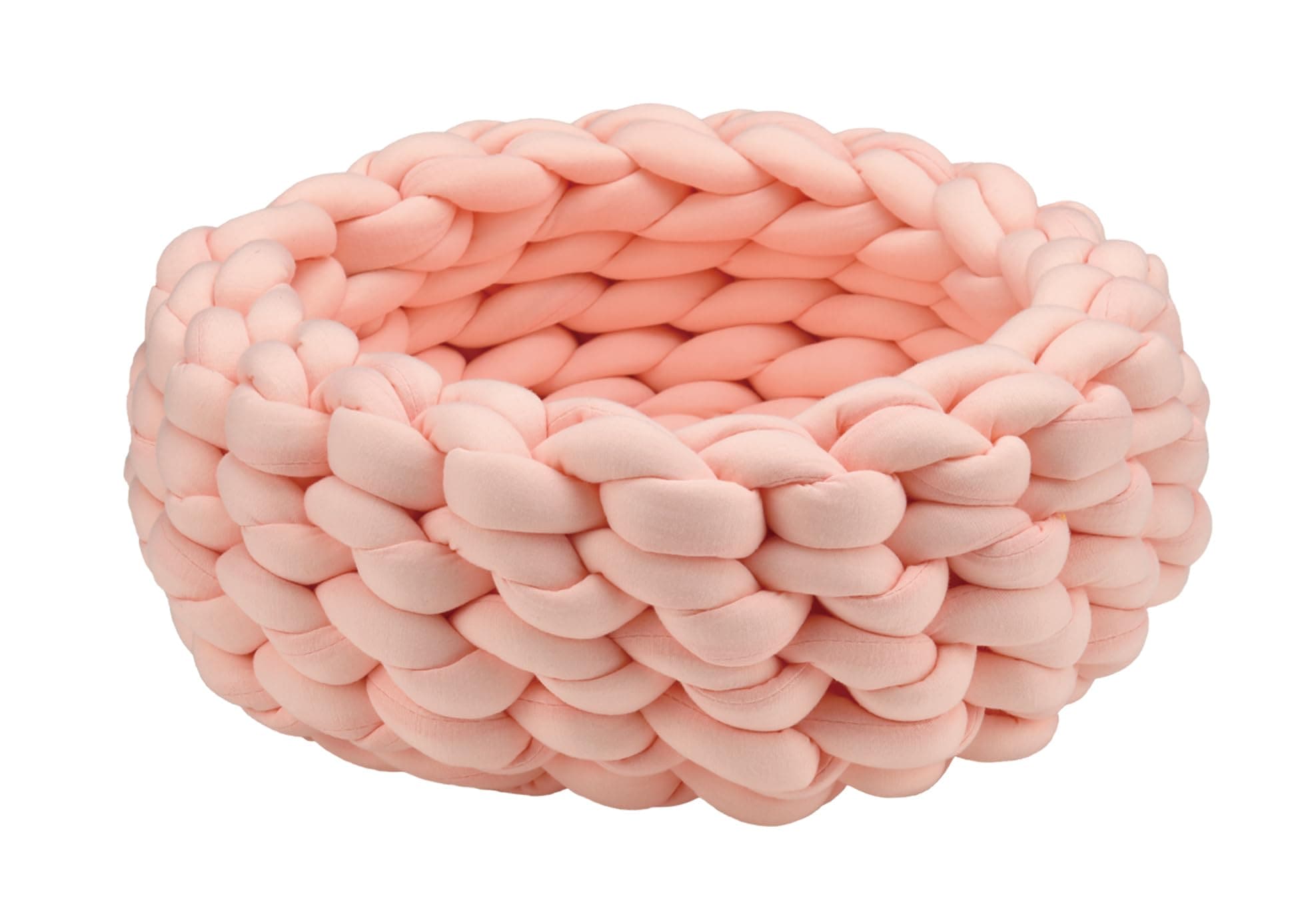 ペットライブラリー チャンキーニットベッド シェルピンク