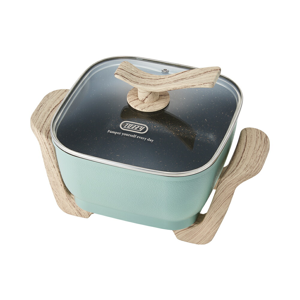 コンパクトマルチ電気鍋 鍋 多機能 温度調節 1台6役 K-HP3-PA PALE AQUA K-HP3-AW ASH WHITE 直火対応 片手鍋 マルチポット ナベ 取っ手付き キッチン マルチ鍋