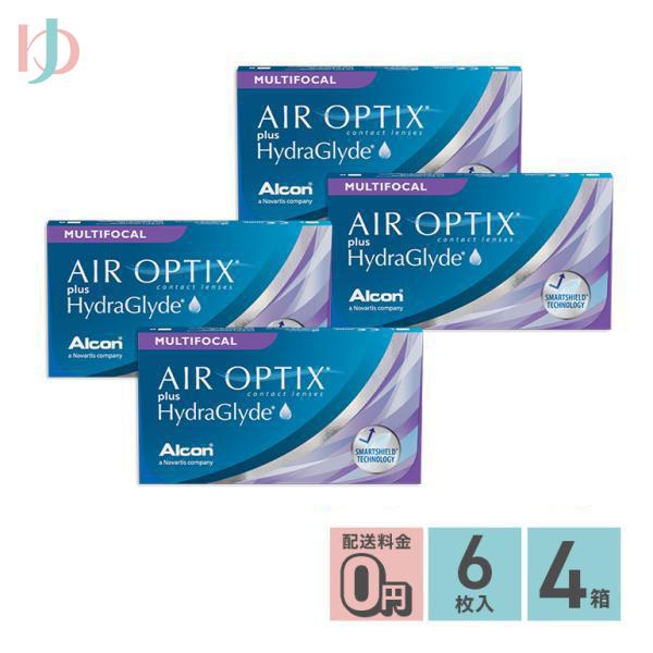 メーカー直送/エアオプティクスプラスハイドラグライドマルチフォーカル 6枚入 4箱セット 遠近両用 2wee