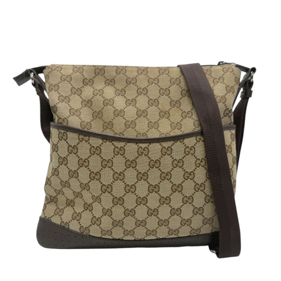 グッチ GUCCI 斜め掛けショルダーバッグ GGキャンバス ベージュ/ブラウン ユニセックス 145857 z3172