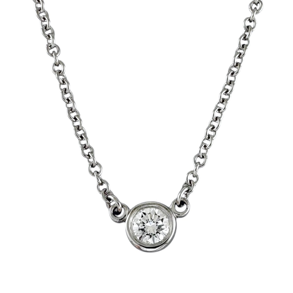 ティファニー バイザヤード 約0.08ct ネックレス Pt950プラチナ ダイヤモンド TIFFANY&Co. 中古 美品
