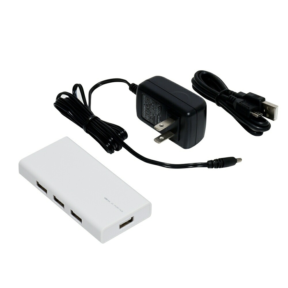 （まとめ買い）USB2.0 AC7ポートハブ ホワイト UH-2434W [x3]