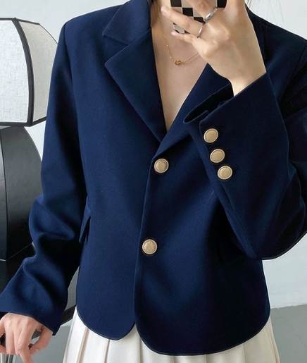 レディース ジャケット アウター 上着 ショート 長袖 襟付き ストレート ポケット 大人可愛い