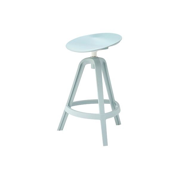 （まとめ） ハイスツール アイスブルー 回転式 組立品 [x2セット]