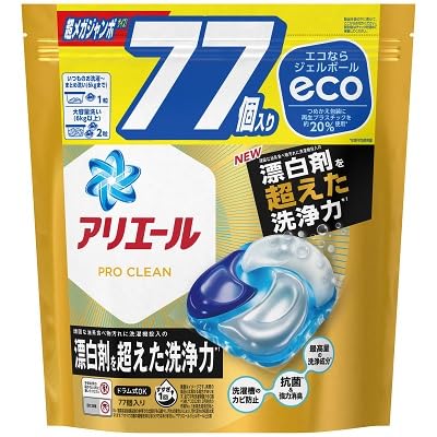【P＆G】アリエール ジェルボール 4D プロクリーン つめかえ用 超メガジャンボサイズ 77個入