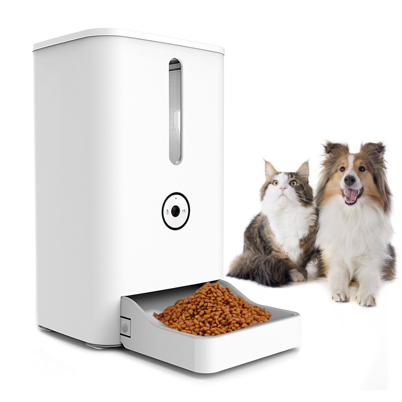 自動給餌器 猫 犬用 自動えさやり器 5L大容量 手動給餌可 コンセント給電可能 電池でも使える