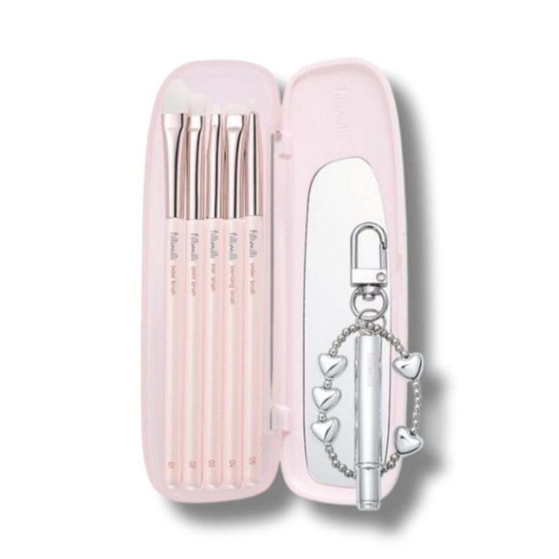 [GIFTリップブラシキーリング]アイブラシ プロコレクション 5種+専用鏡ケース バレエコア エディション