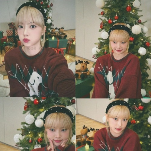 【LE SSERAFIM ウンチェ着用】Puppy argyle knit 韓国正規品 人気商品