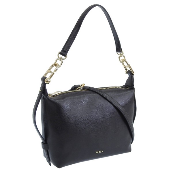 フルラ バッグ レディース ショルダーバッグ レザー ブラック FURLA TONIE MINI HOBO WE00877A0023O6000