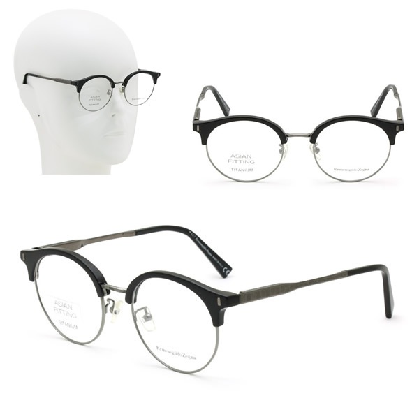 フレームのみ EZ5111-D/V 001 50 Ermenegildo Zegna メガネ 眼鏡 アジアンフィット ブラック