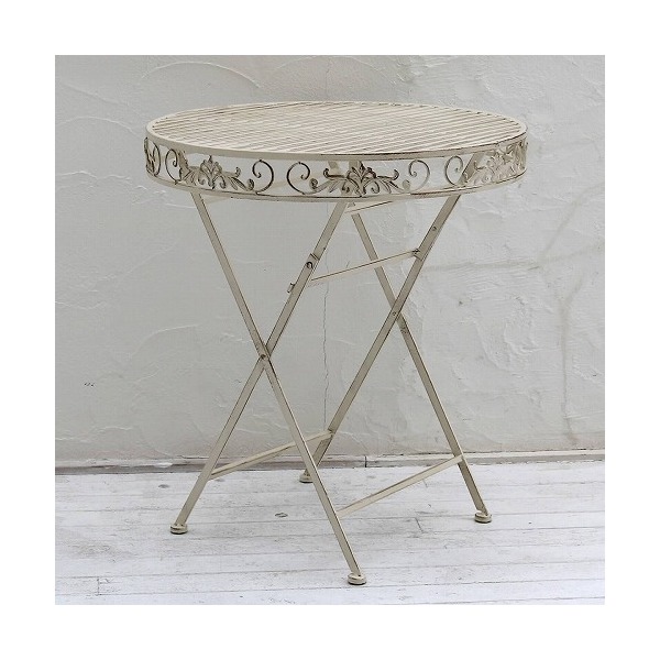 住まいスタイル ホワイトアイアンテーブル70 ホワイト SPL-6628WHT メーカー直送