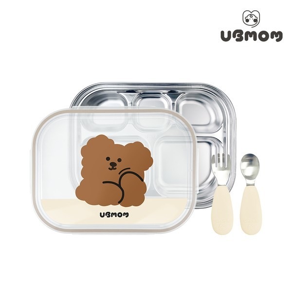 ボリボリ/ユビマム ユービマム チョコモンイ 食品トレー + ステンレス スプーンフォーク