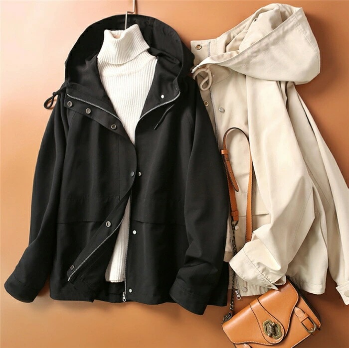 トレンチコート レディース 秋 春 冬 スプリングコート ショート丈 春コート コート 無地 ドロップショルダー 洗える ライトアウター ジャケット カジュアル ライトコート 大きいサイズ きれいめ