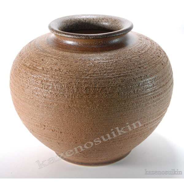 窯肌松皮丸花瓶 13号　（信楽焼陶器花瓶花入れ花器）