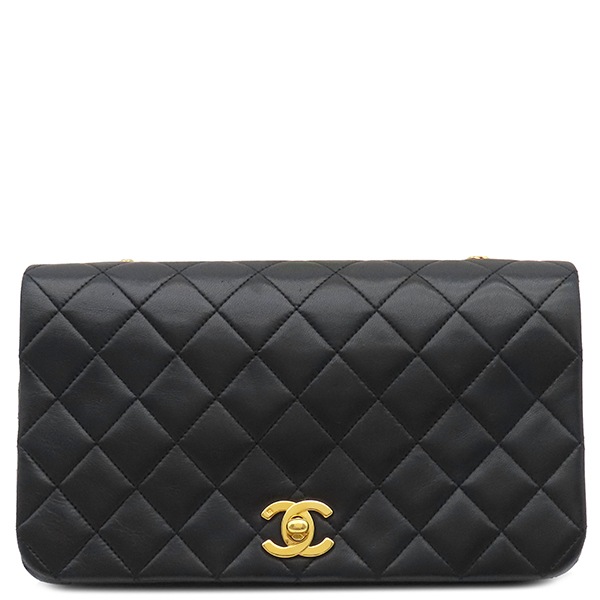 シャネル CHANEL ショルダーバッグ マトラッセ フルフラップ ラムスキン ブラック ゴールド金具 黒 チェーンショルダ― ココマーク 14***** 【箱】【中古】 241,020円