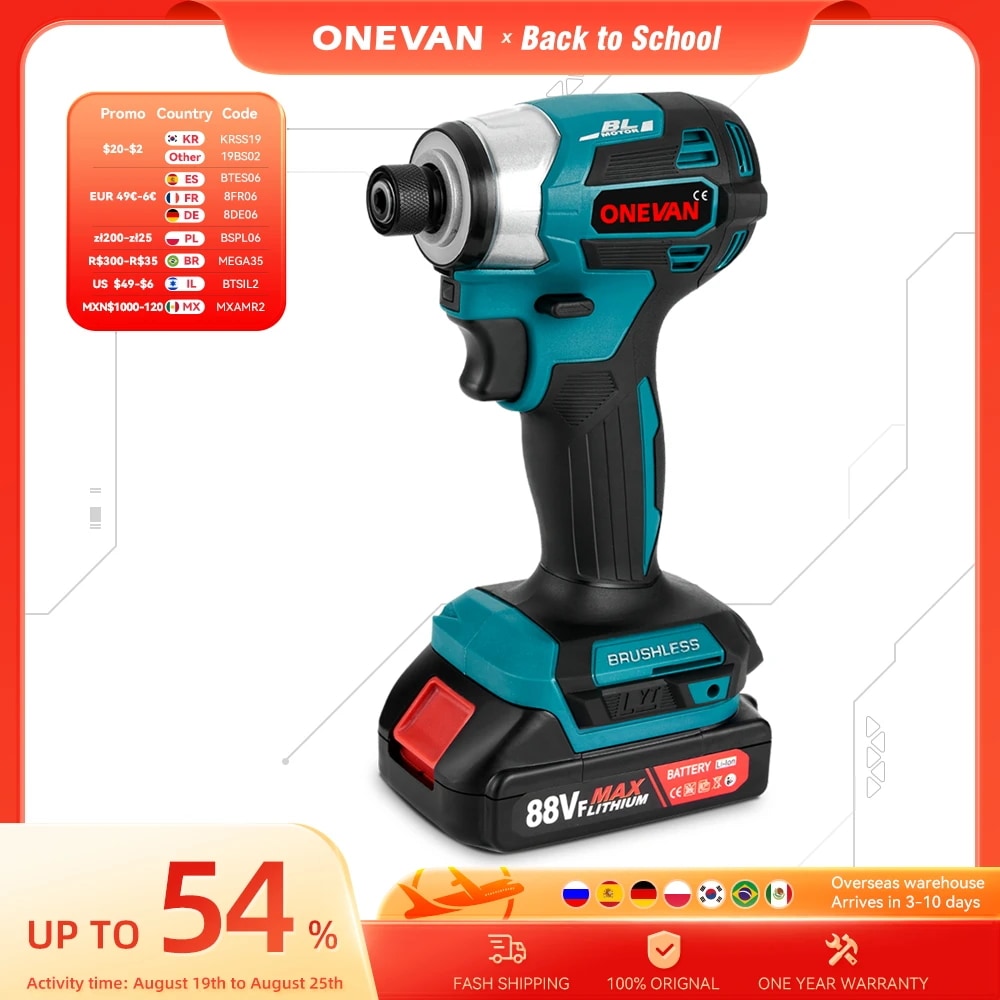 Onevan-コードレス電動ドライバー,インパクトドライバー,5速,makita 18vバッテリー用ドリル,600 nm - 1420 24,229円