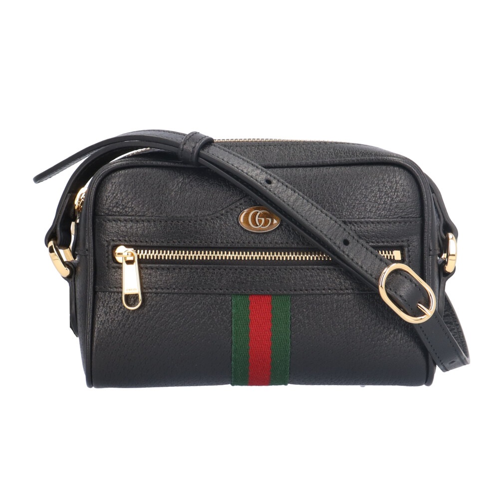 グッチ ミニバッグ シェリーライン ショルダーバッグ レザー 517350 ネイビー GUCCI 中古 美品