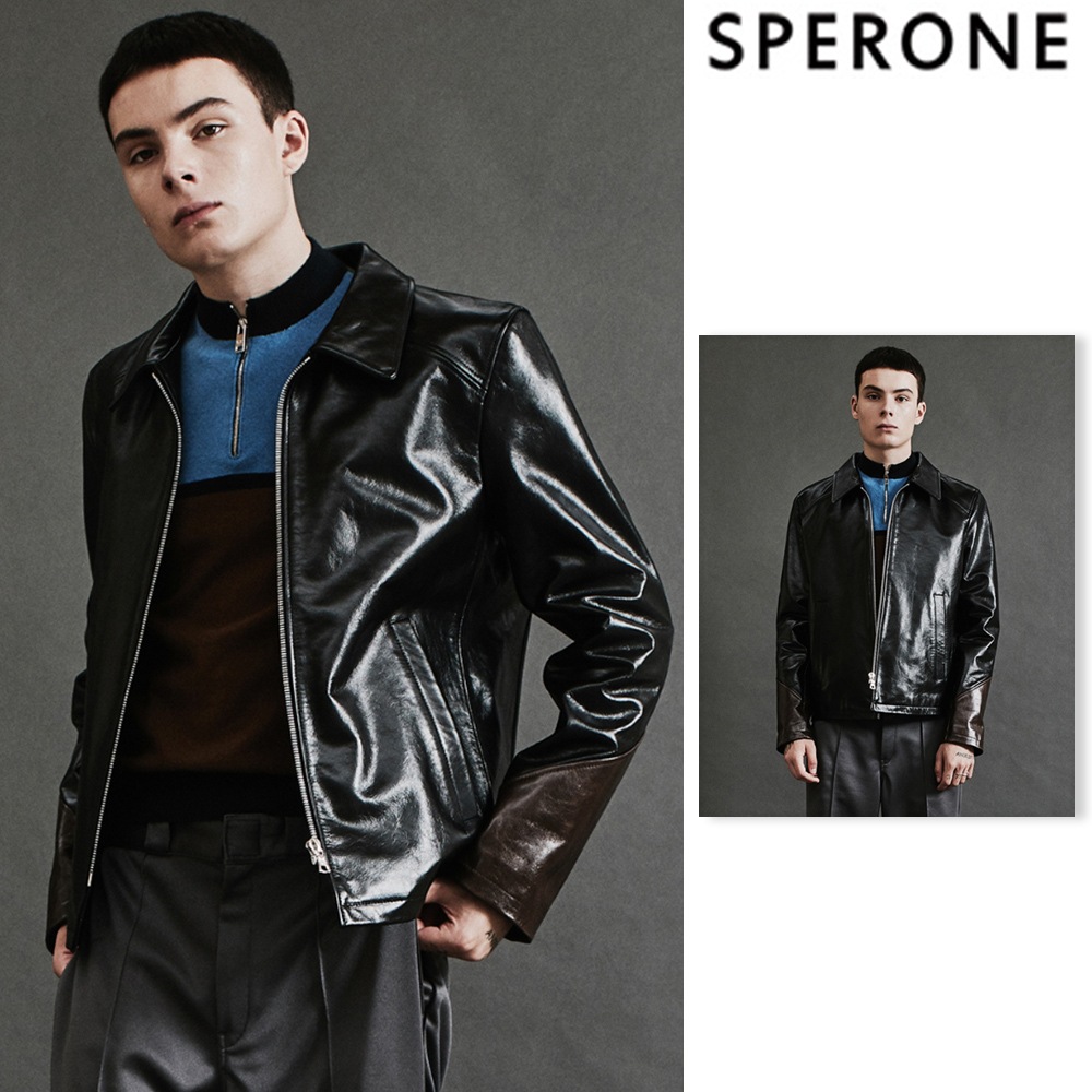 [SPERONE] Cowhide Pull Up Two Tone Jacket 30,544円