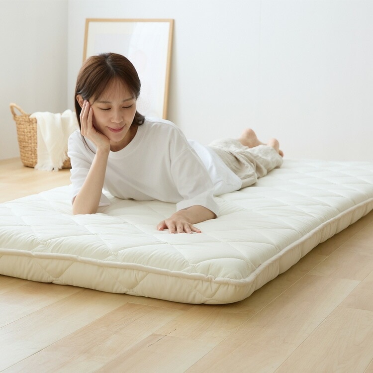 体圧分散 高反発 中芯3枚重ね 抗菌防臭 防ダニ しっかり 極厚 12cm 心材9mm ピーチスキン しっかり固め五層敷き布団 SDアイボリー ふとんファクトリー
