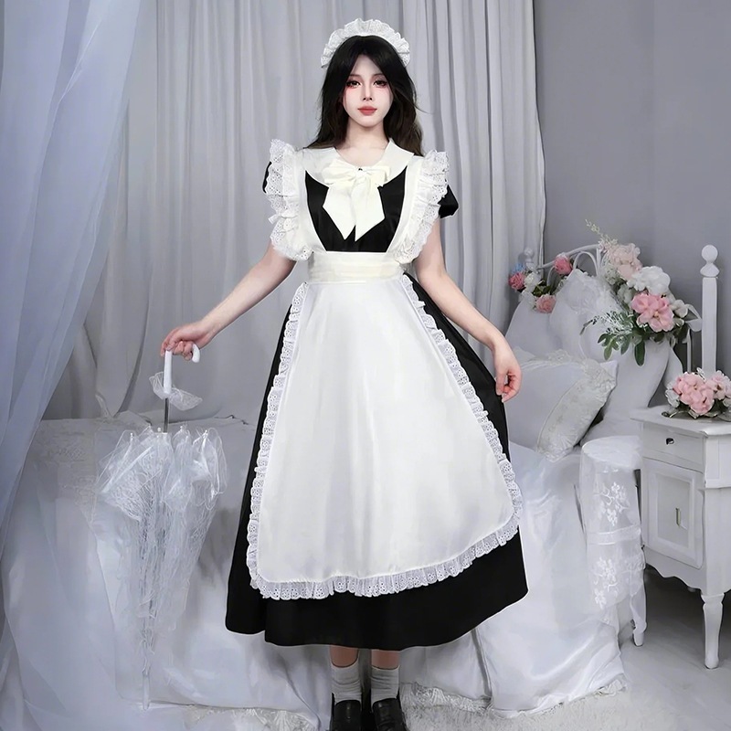 韓国ロリータメイド服伝統的な古典的な長いスカートコスプレ偽娘 にじげん