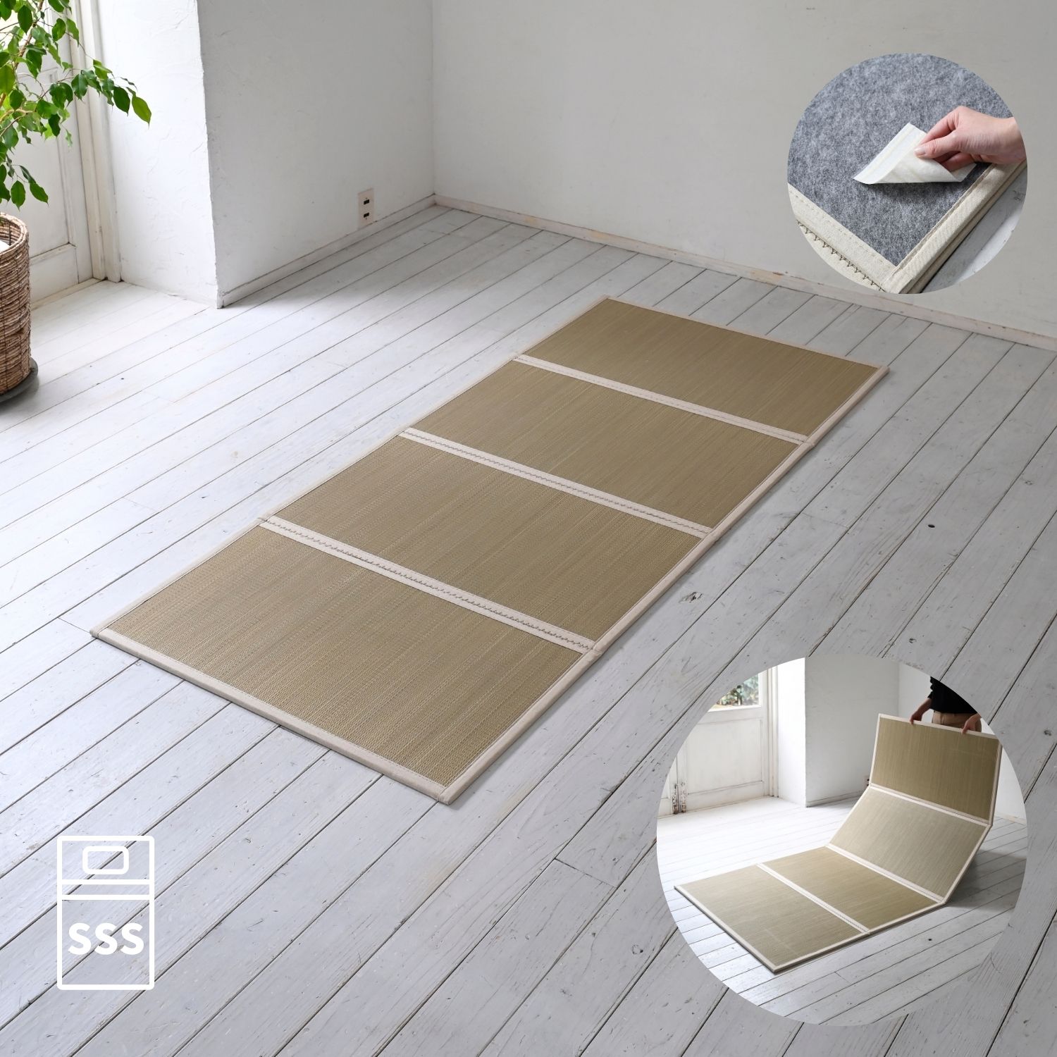 畳 い草 マットレス 四つ折り 折りたたみ すべり止め付属 セミシングルショート 6,599円