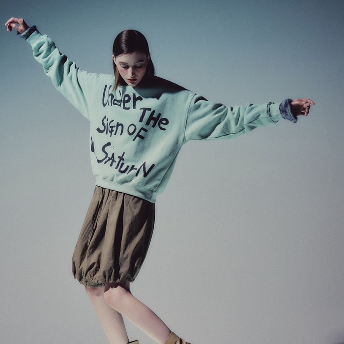 【OPEN Yy】 SATURN LETTERING SWEATSHIRT : MINT