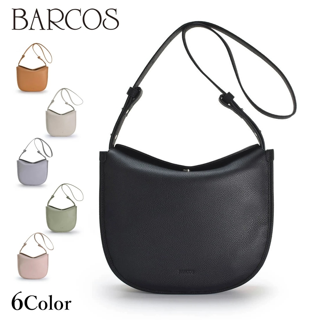 BARCOS 牛革ラウンドショルダーバッグ レディース 全6色 ONESIZE バルコス
