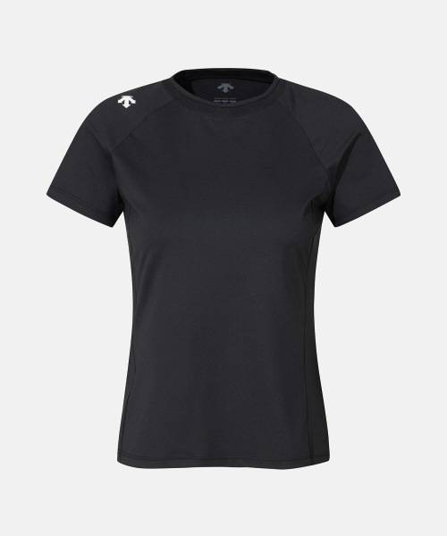 デサント女性用スリムフィットショートスリーブ Tシャツブラック SR322PTS71