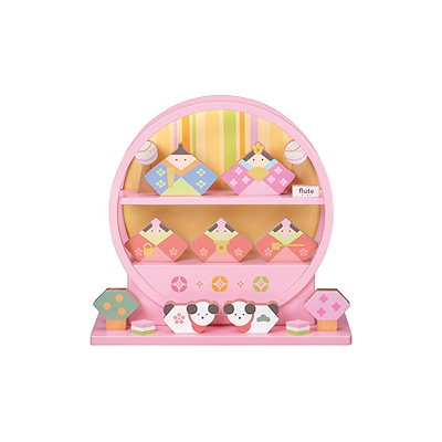 人形のこどもや本店 雛人形 flute HINA フルート 木製のおひなさま 5人飾り+お伽犬 | 人形のこどもや本店 雛人形 flute HINA フルート 木製の