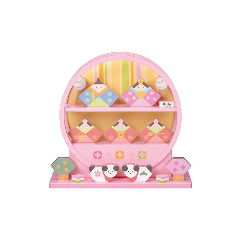 人形のこどもや本店 雛人形 flute HINA フルート 木製のおひなさま 5人飾り+お伽犬 19,497円