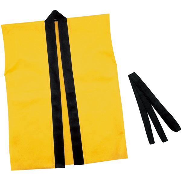 （まとめ）カラー不織布ハッピ子供用袖無 J 黄(×20セット)