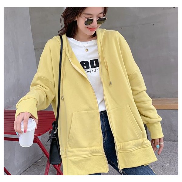 パーカー トップス レディース ゆったり ジップアップ ビックシルエット 韓国 ファッション